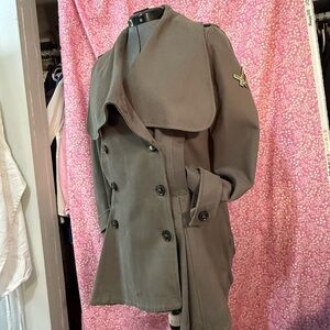 William Rast Double-Breasted army green Coat